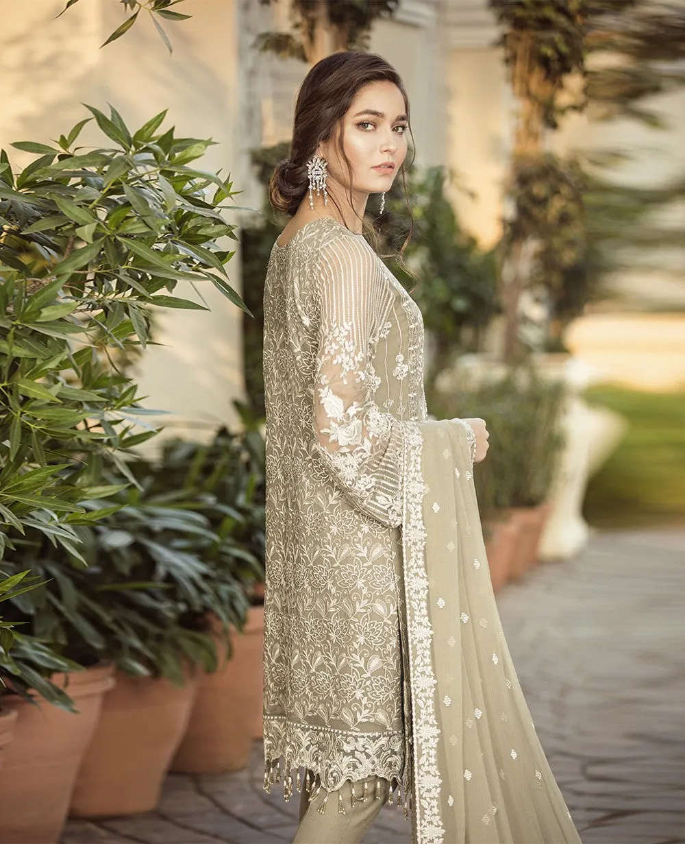 Flossie Embroidered Chiffon Lavish Luxury Edition – 01 Jade Lime