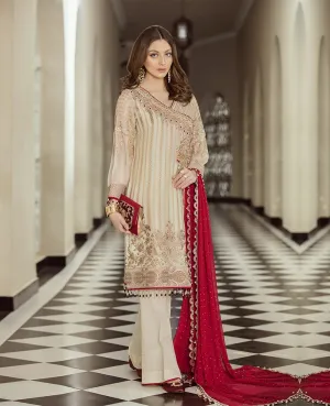 Flossie Embroidered Chiffon Lavish Luxury Edition – 08 White Opulence