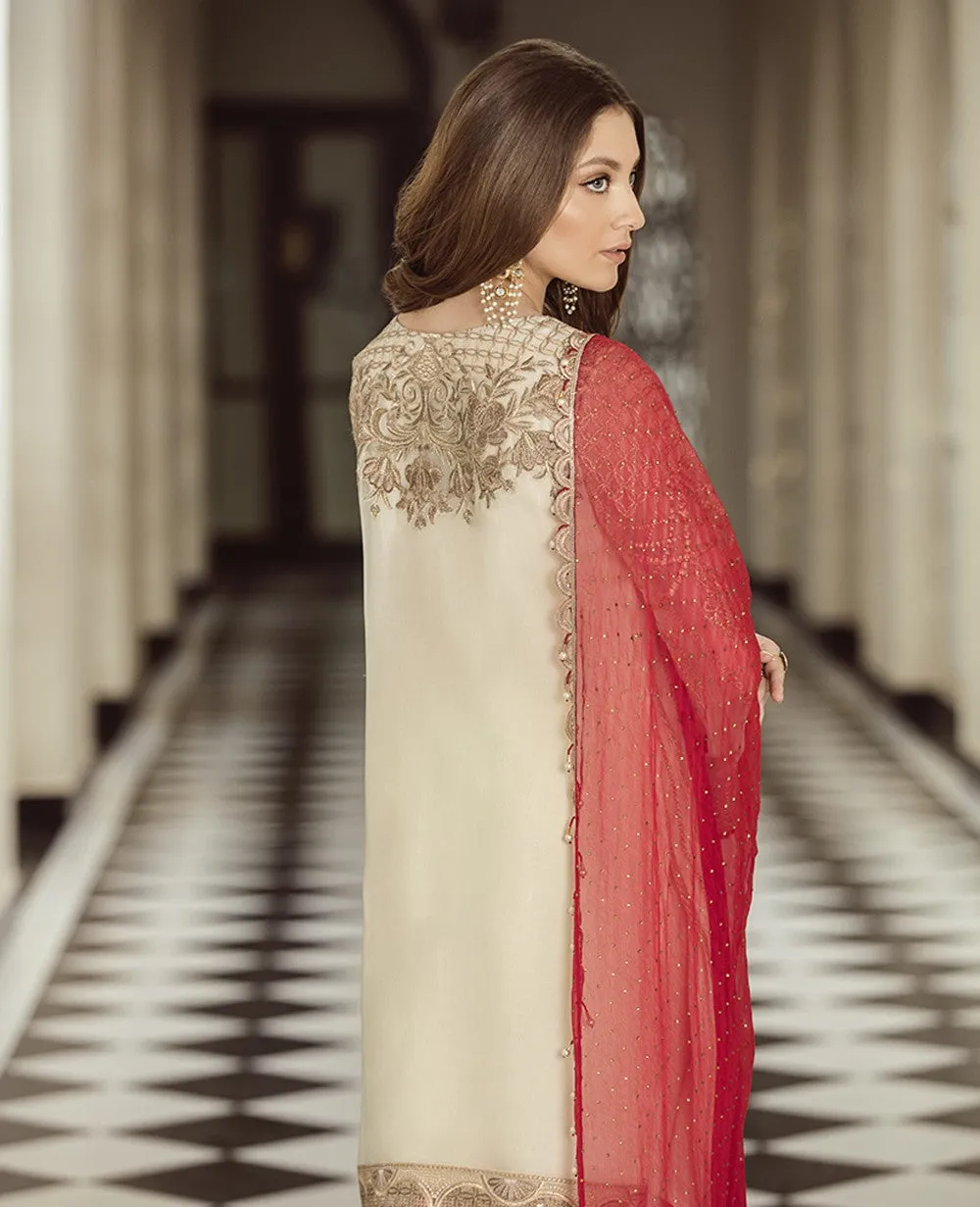 Flossie Embroidered Chiffon Lavish Luxury Edition – 08 White Opulence