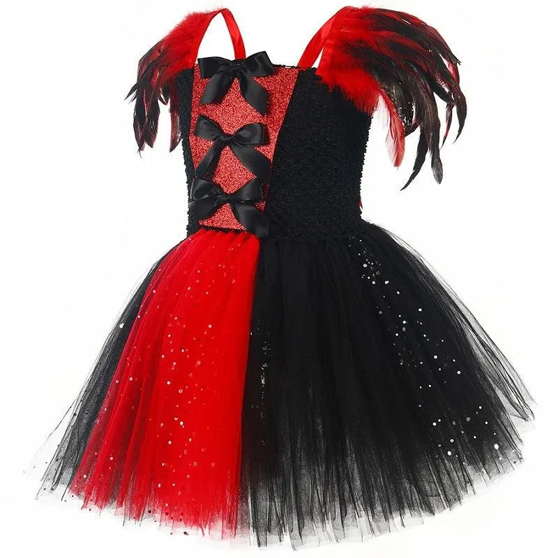 Girl's Bow Shining Princess Dress Makeup Ball Dress Halloween Role Playing Costume Glamorous Little Witch: A Must-Have for Holiday Parties