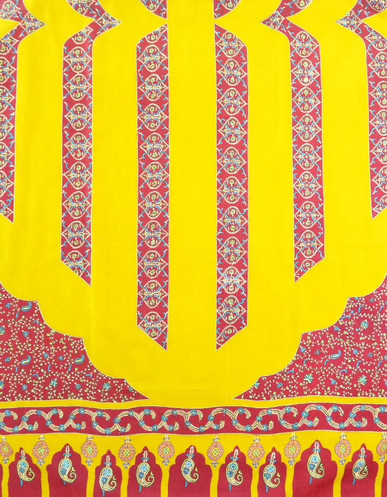 Hand Embroidered Pashmina Shawl Yellow 5268