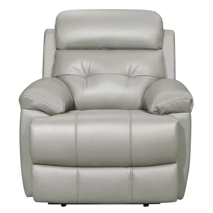 Homelegance Furniture Lambent Double Reclining Chair in Silver Gray