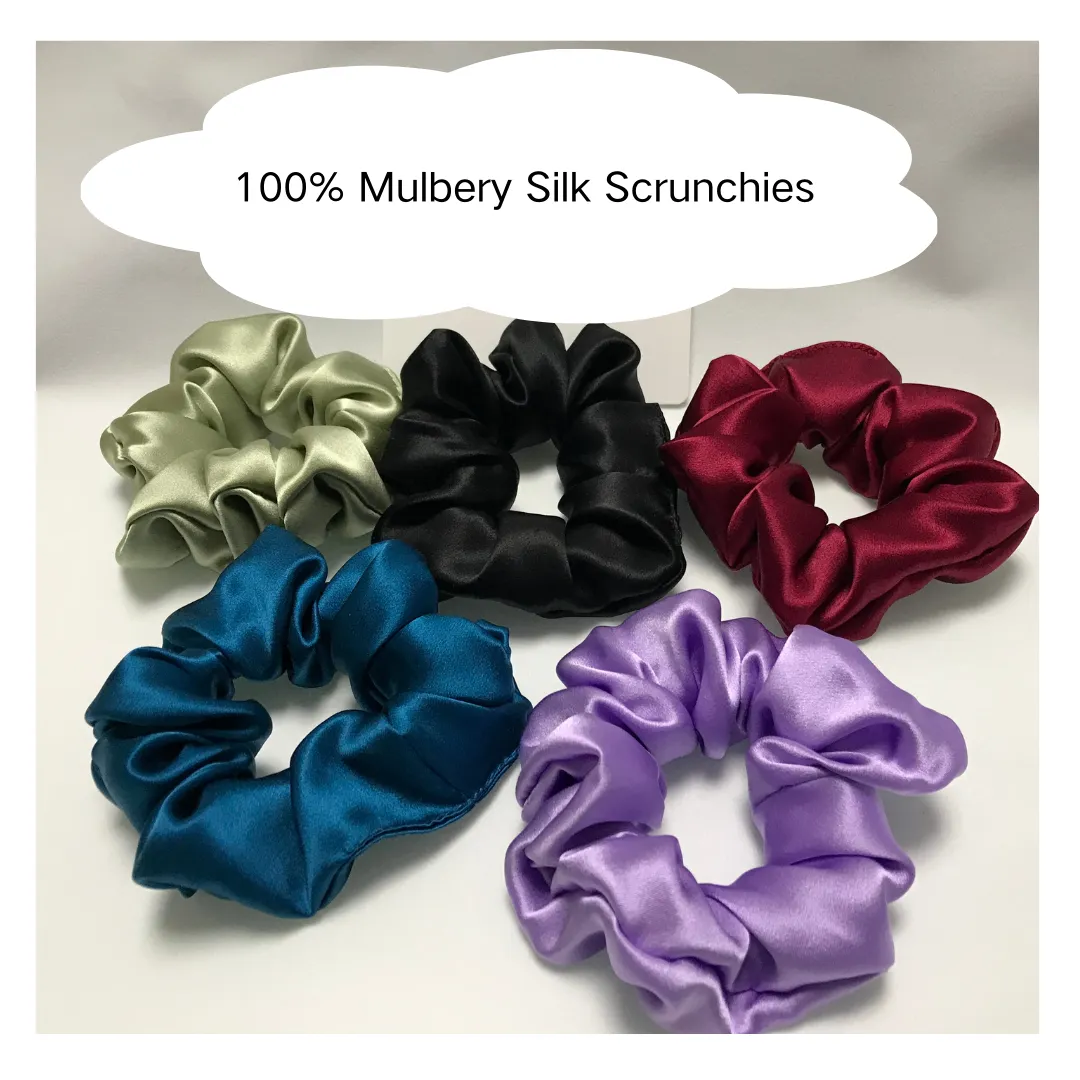 Large Silk Scrunchies Light Brown