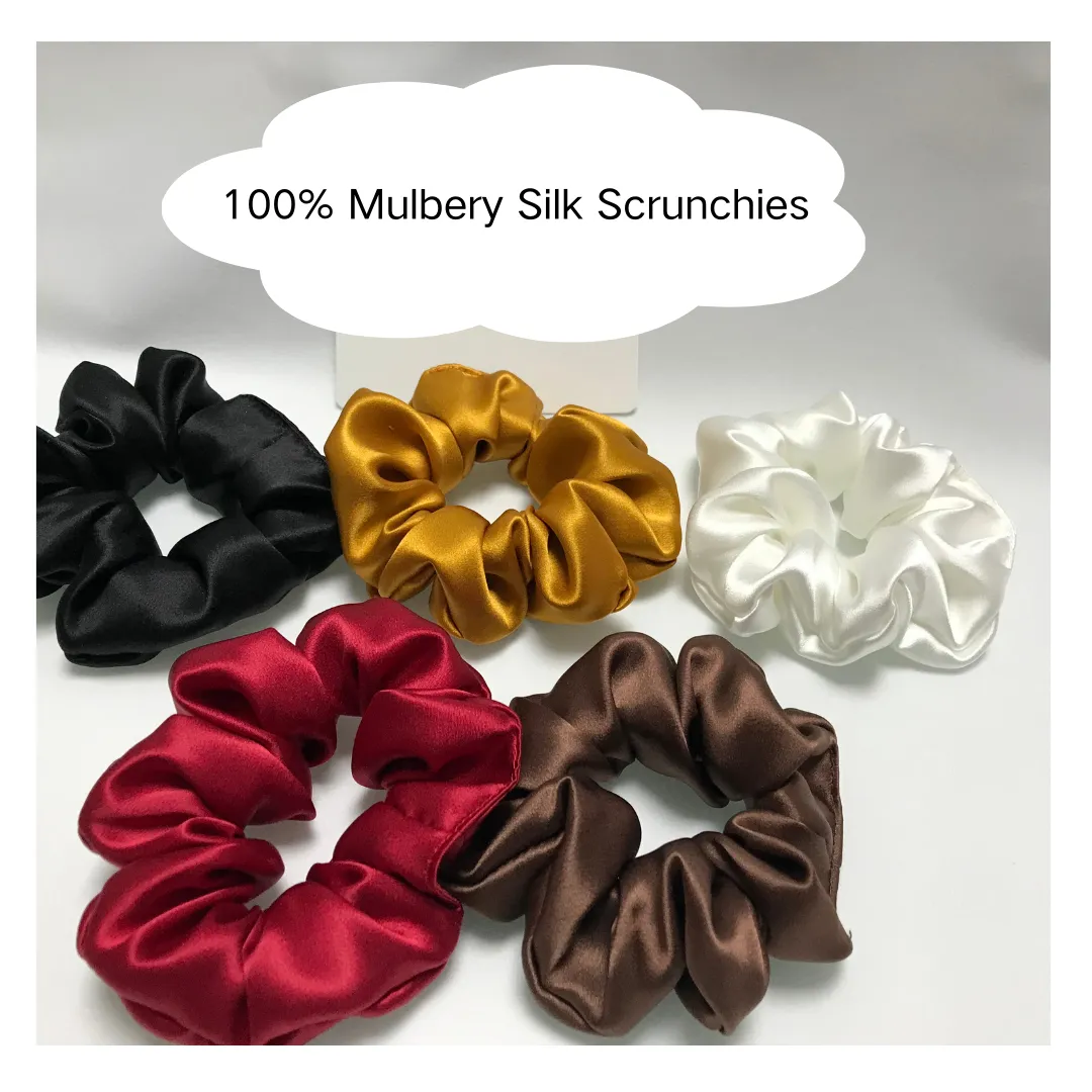 Large Silk Scrunchies Light Brown