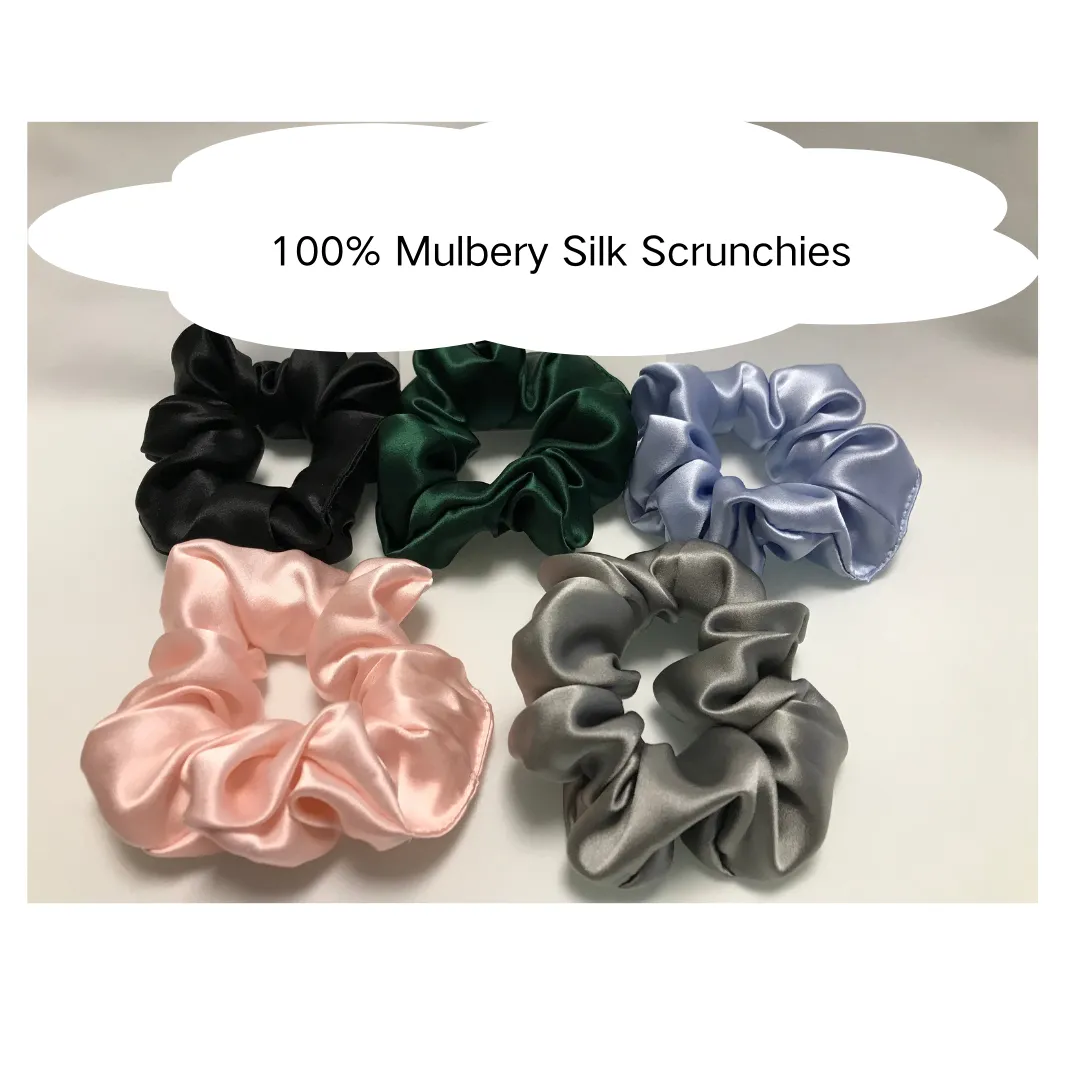 Large Silk Scrunchies Light Brown