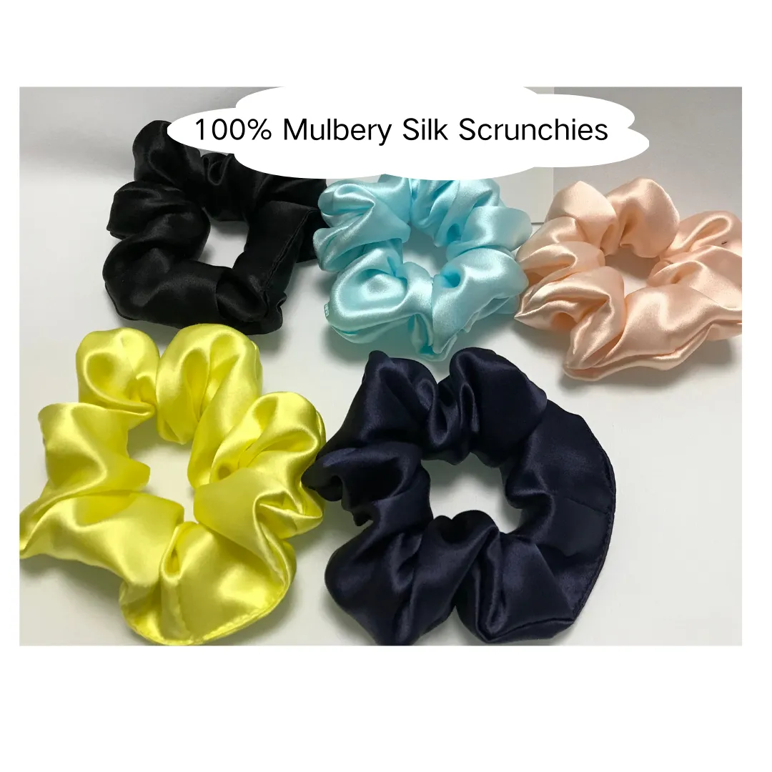 Large Silk Scrunchies Light Brown