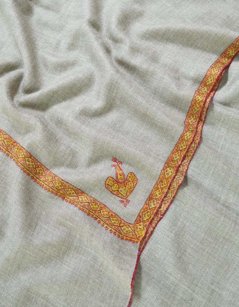 light natural Sozni Pashmina Shawl 5973