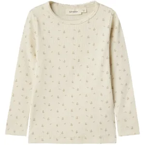 Lil'Atelier Turtledove Flower Gago Slim Blouse Noos