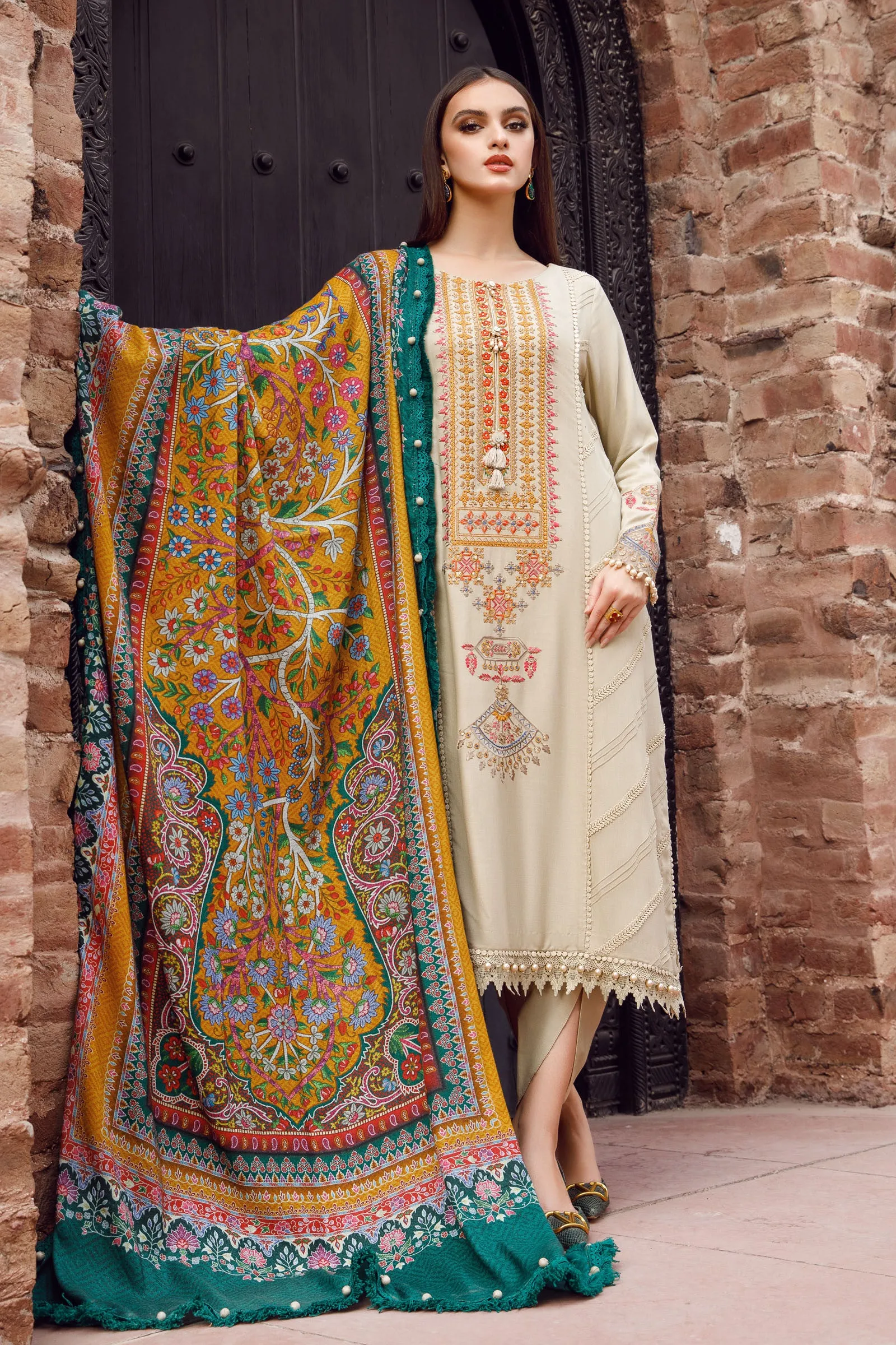 M Prints by Maria B Unstitched 3 Piece Winter Shawls Collection'2022-MPT-1610-A