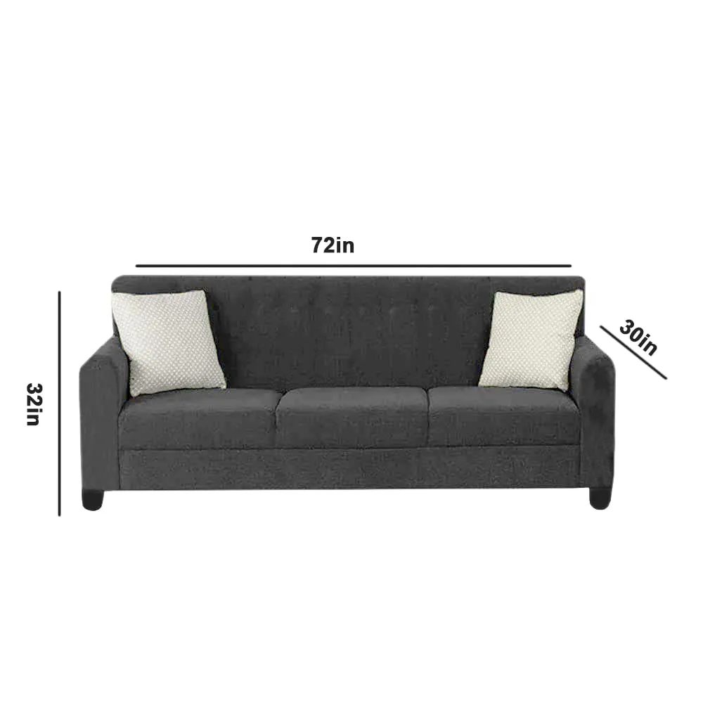 Malton 3 Seater Fabric Sofa with Cushion for Living Room