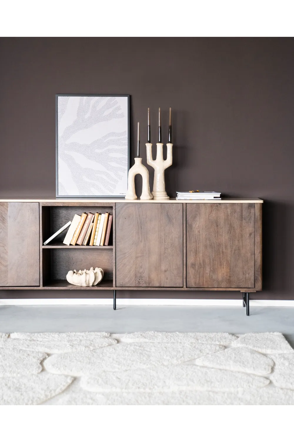 Mango Wood 3-Door Sideboard | Eleonora Lio