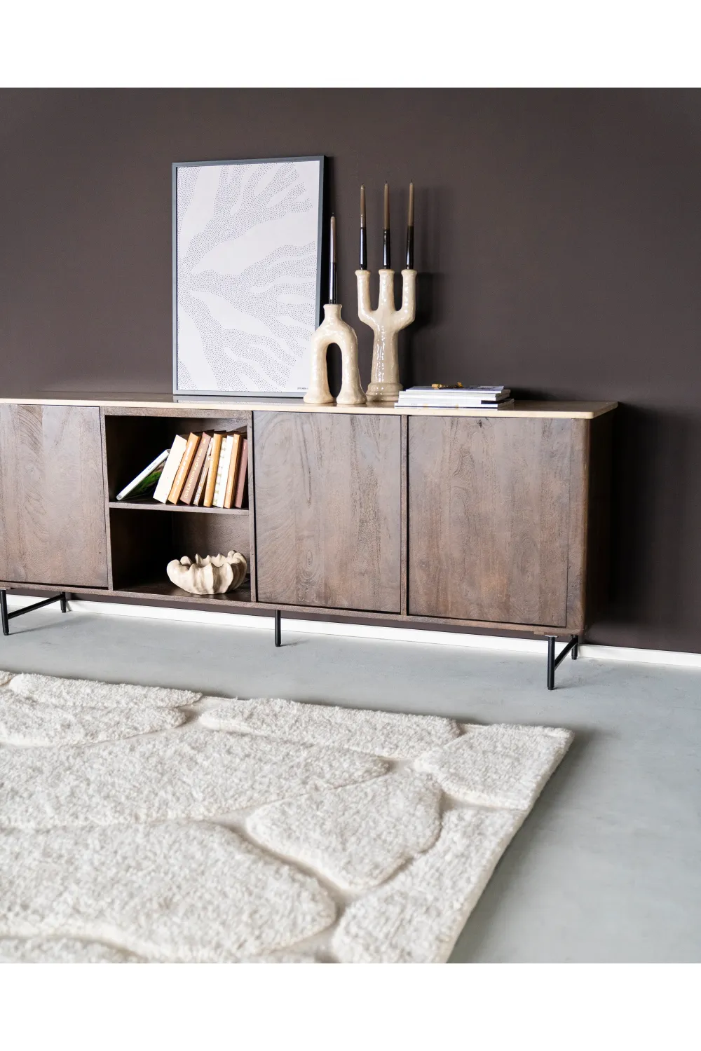Mango Wood 3-Door Sideboard | Eleonora Lio