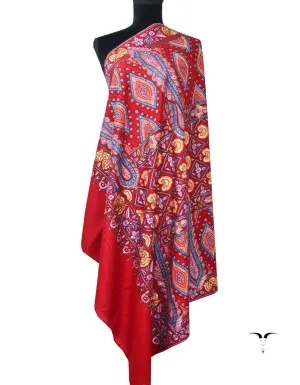 Maroon Pashmina Shawl With Sozni & Papermachie Work 5383