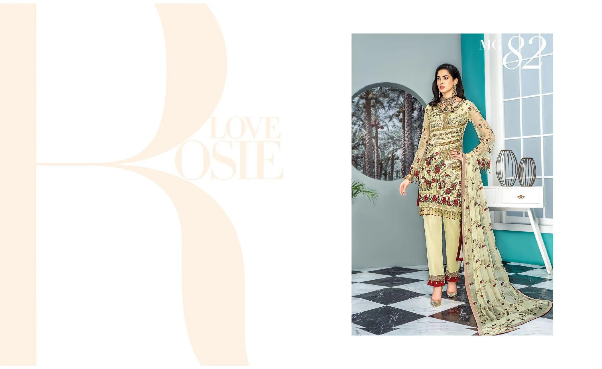Maryam's Gold Luxury Embroidered Chiffon Collection Vol 7 – MG-82