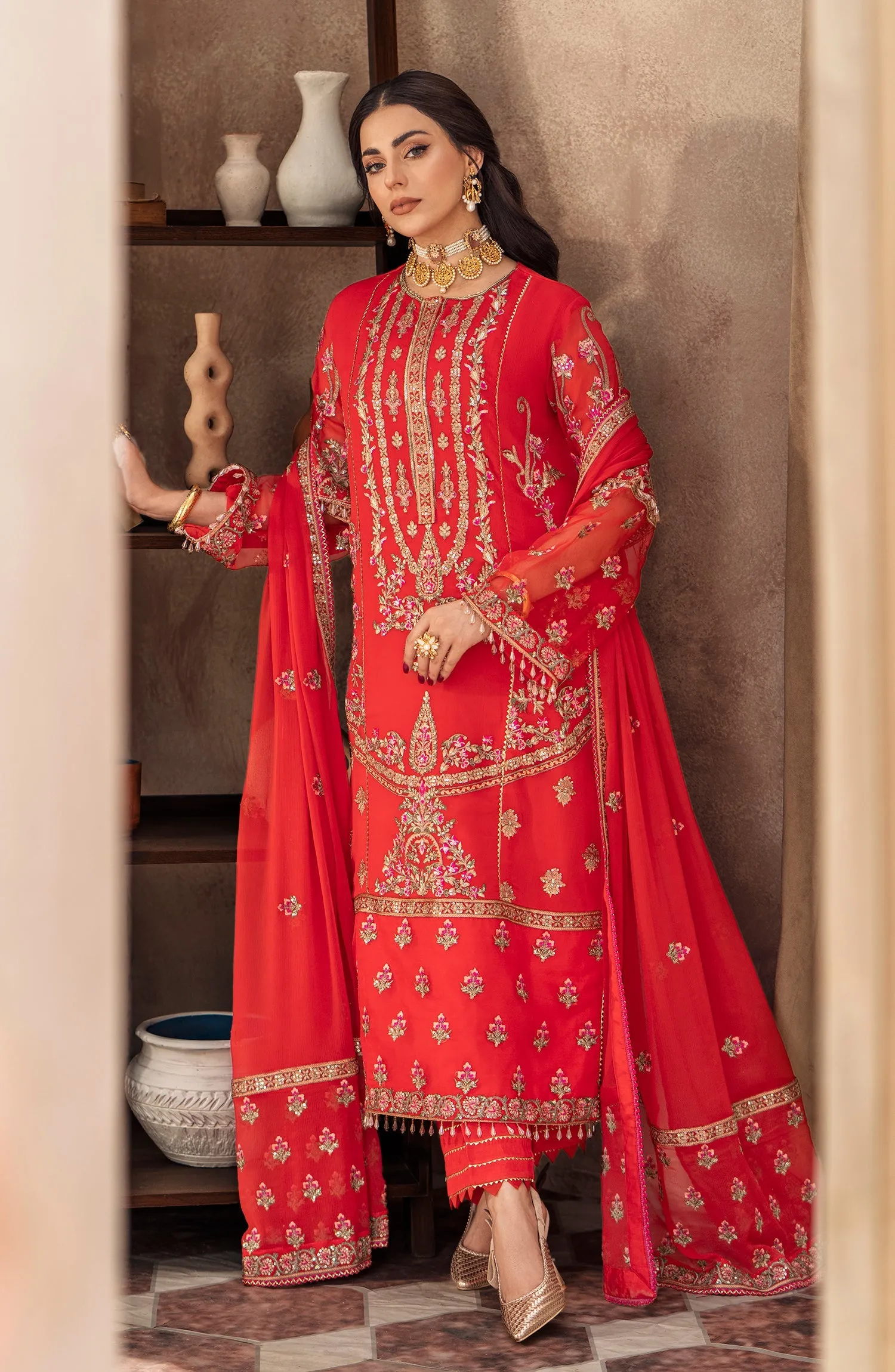 Mashq Zainab by Maryum N Maria Luxury Formal Collection – Formal Dress - Fire Spot (QFD-0064)