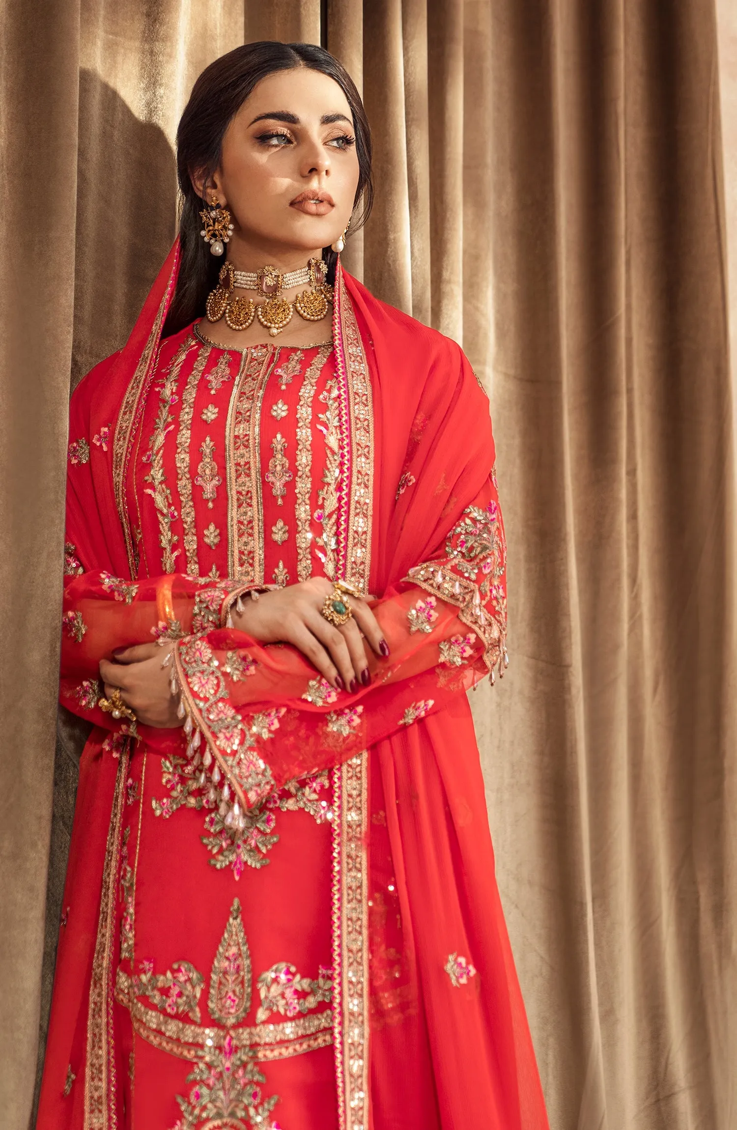 Mashq Zainab by Maryum N Maria Luxury Formal Collection – Formal Dress - Fire Spot (QFD-0064)