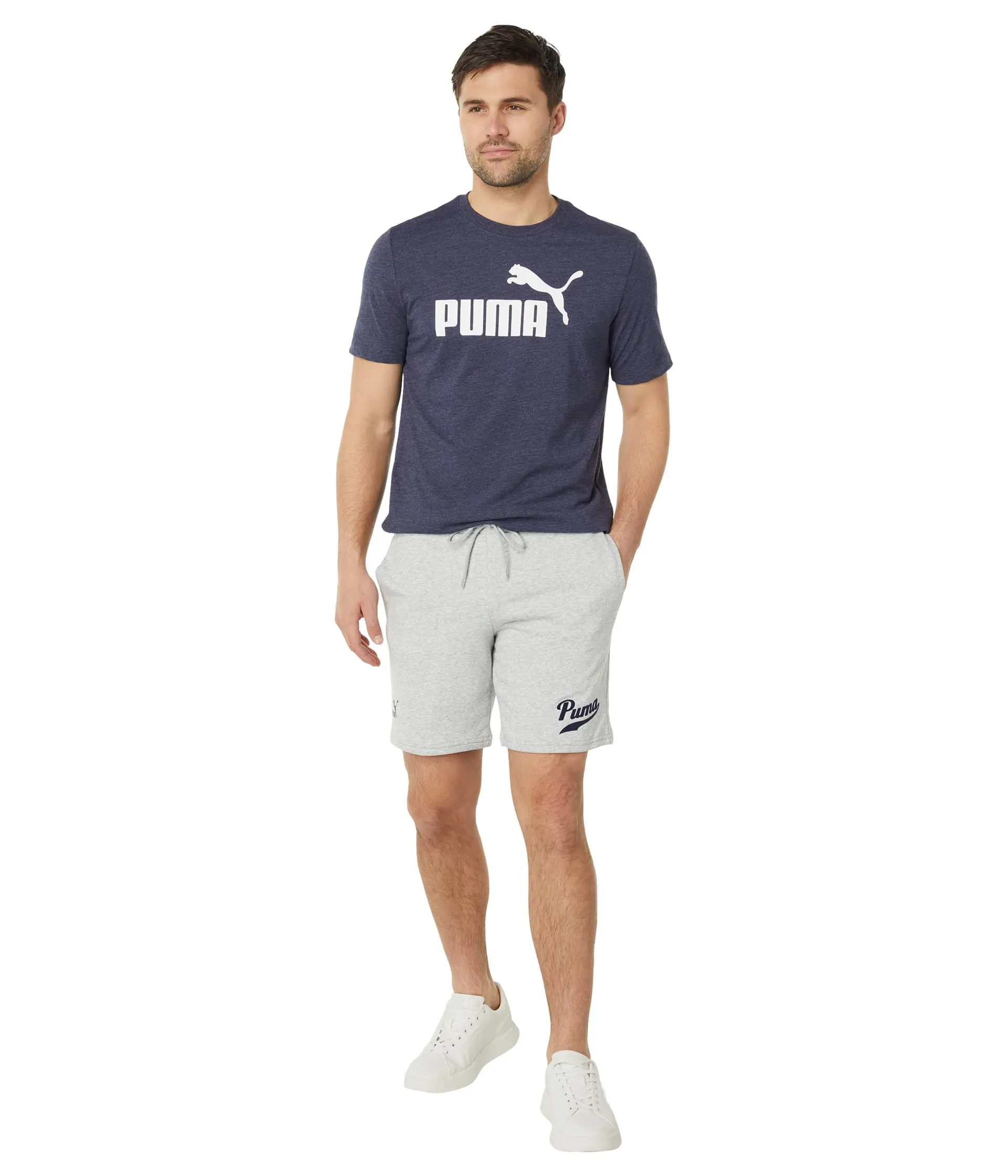 Men's Puma Team 8 shorts, light gray