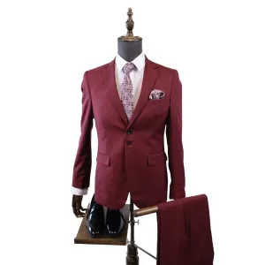 Men's Tailored Burgundy 2PC Suit