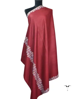 Mulberry Purple Pashmina Shawl With Sozni Work 5493