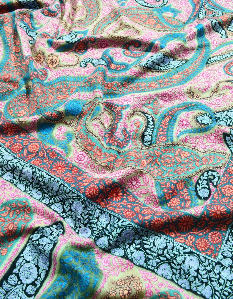 multi-coloured (Size M) embroidery pashmina shawl 8318