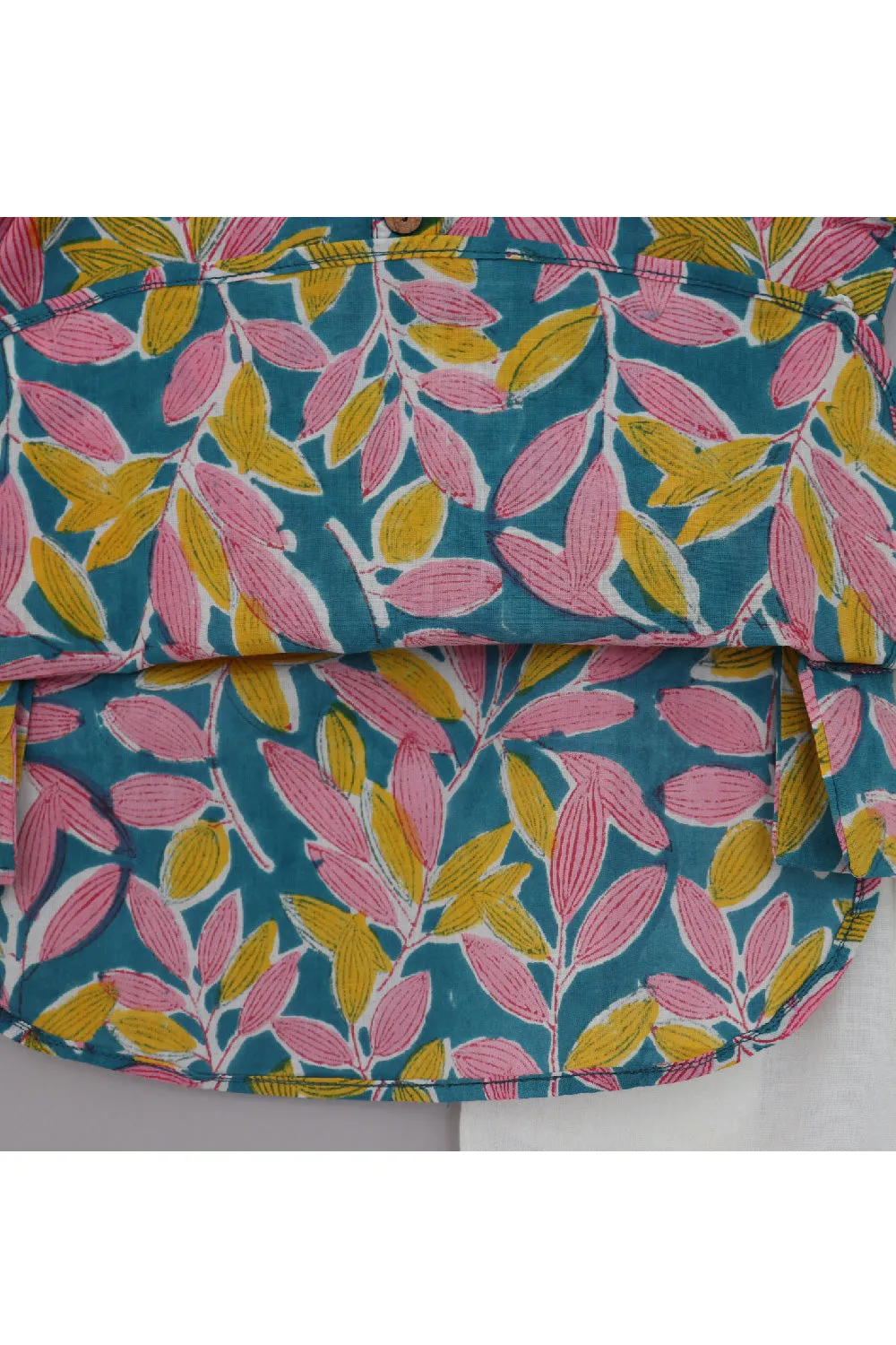 Multicolor Floral Printed Cotton Kurta With Pyjama Set