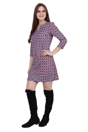Multicolored Geometric Printed Dress