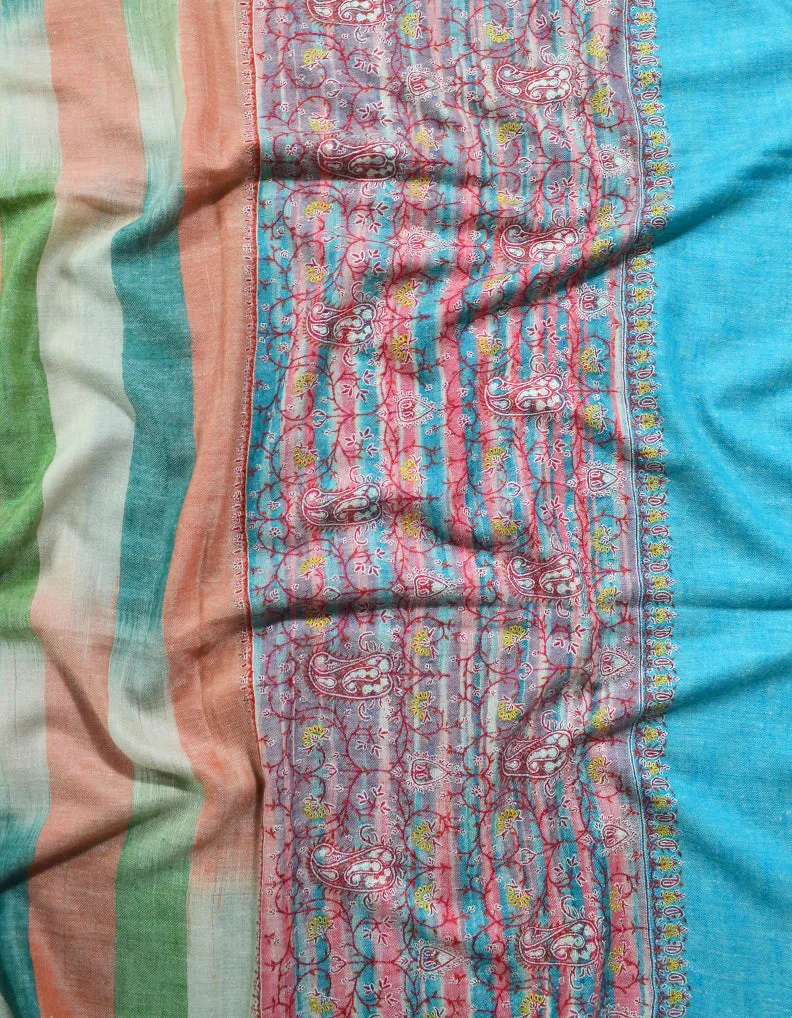Multicolour Pashmina Shawl In Sozni 5931