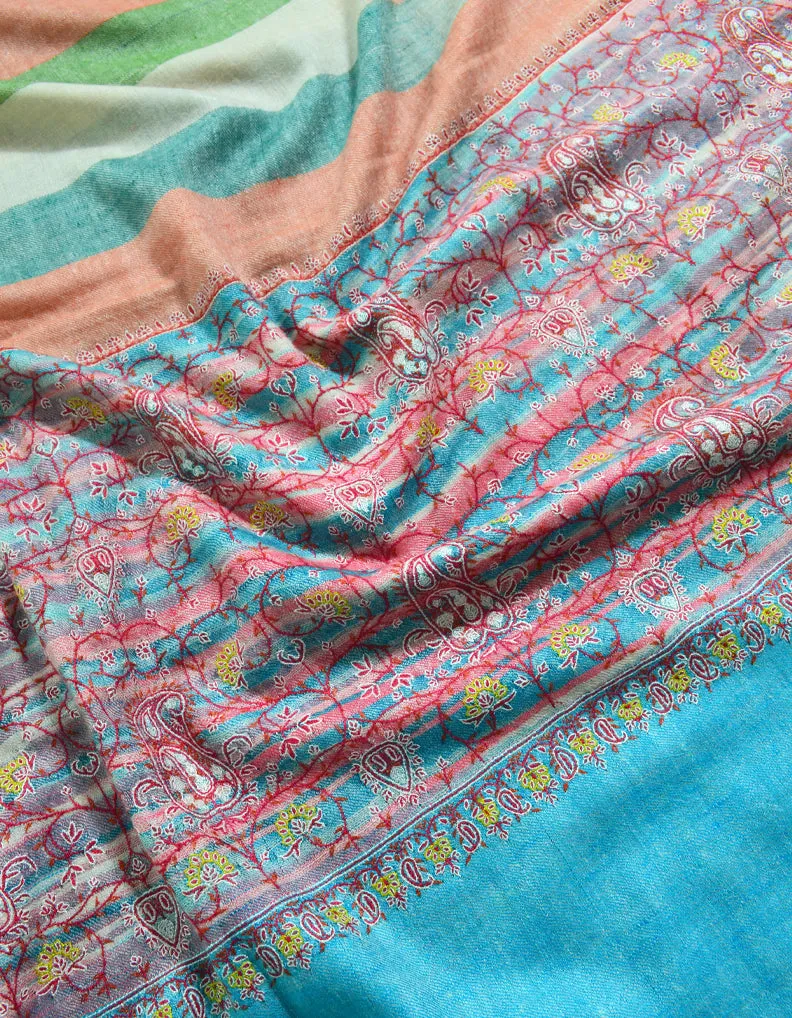 Multicolour Pashmina Shawl In Sozni 5931