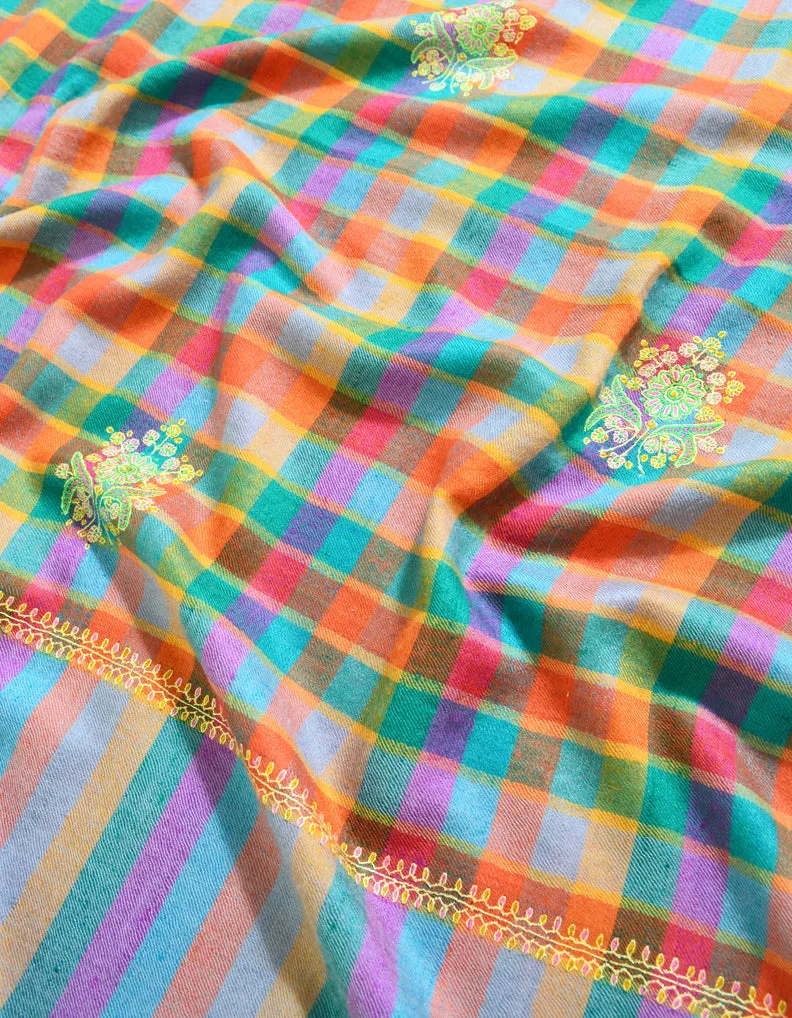 Multicoloured Pashmina Shawl With Sozni Work 5792