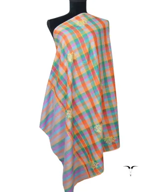 Multicoloured Pashmina Shawl With Sozni Work 5792