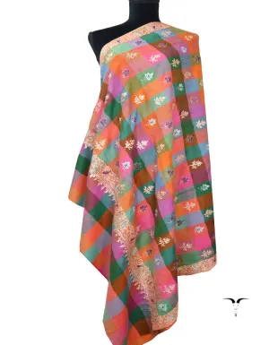 Multicoloured Pashmina Shawl With Tilla Work 5827