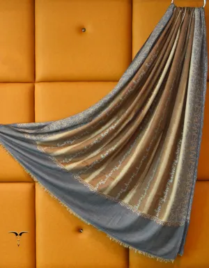 Multicoloured Royal Men Pashmina Shawl With Sozni Work 6510