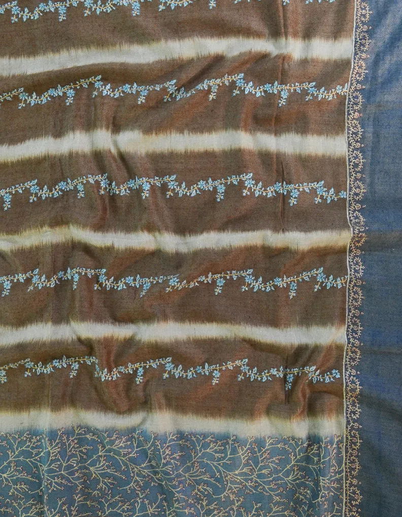 Multicoloured Royal Men Pashmina Shawl With Sozni Work 6510
