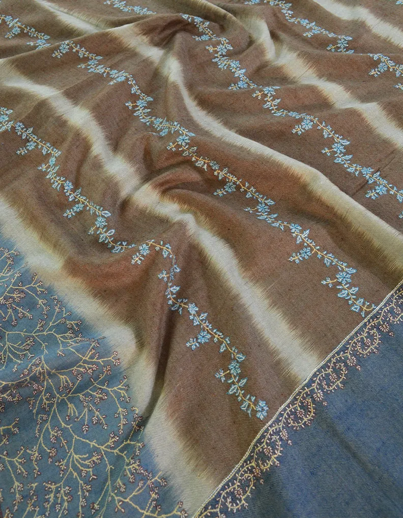 Multicoloured Royal Men Pashmina Shawl With Sozni Work 6510