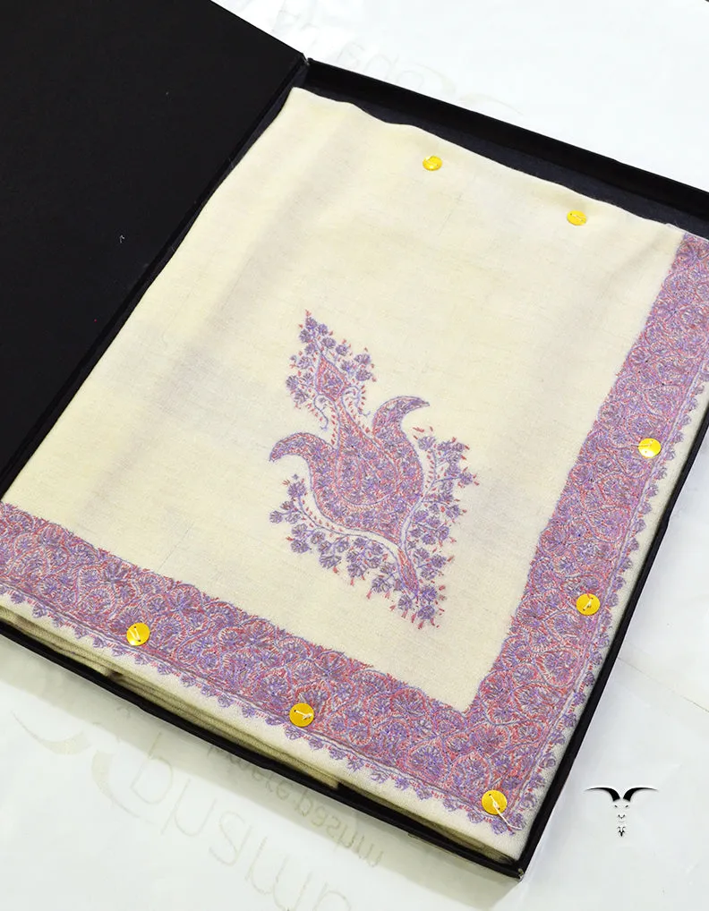 Mussar Rumaal Small Naqsha White RS00259