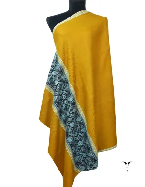 Mustard & Black Sozni Pashmina Shawl 5949