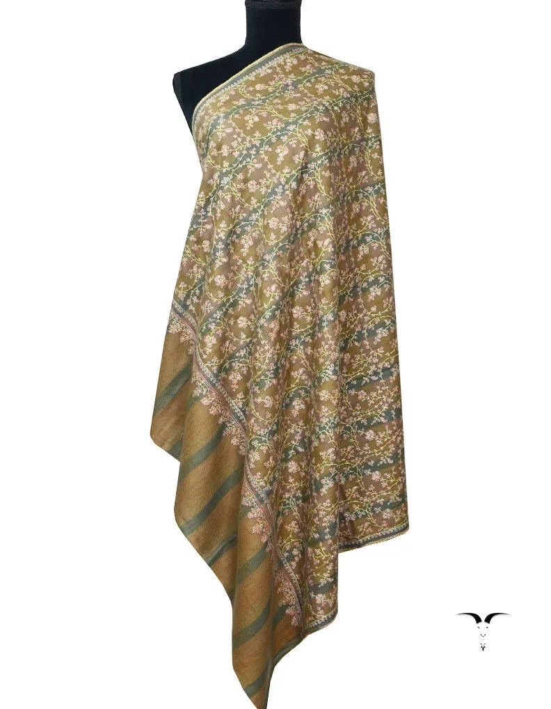 Natural Brown Kalamkari Pashmina Shawl 5467