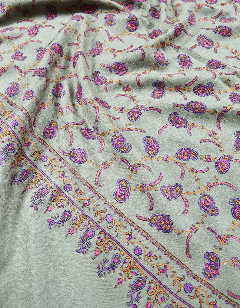 natural embroidery GI pashmina shawl 7866