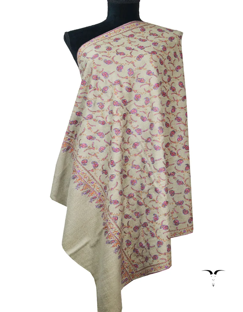 natural embroidery GI pashmina shawl 7866
