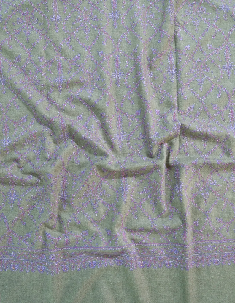 Natural Pashmina Shawl In Sozni Work 5947