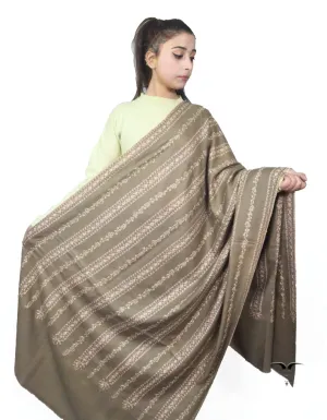 Natural Pashmina Shawl With Sozni Work 5695