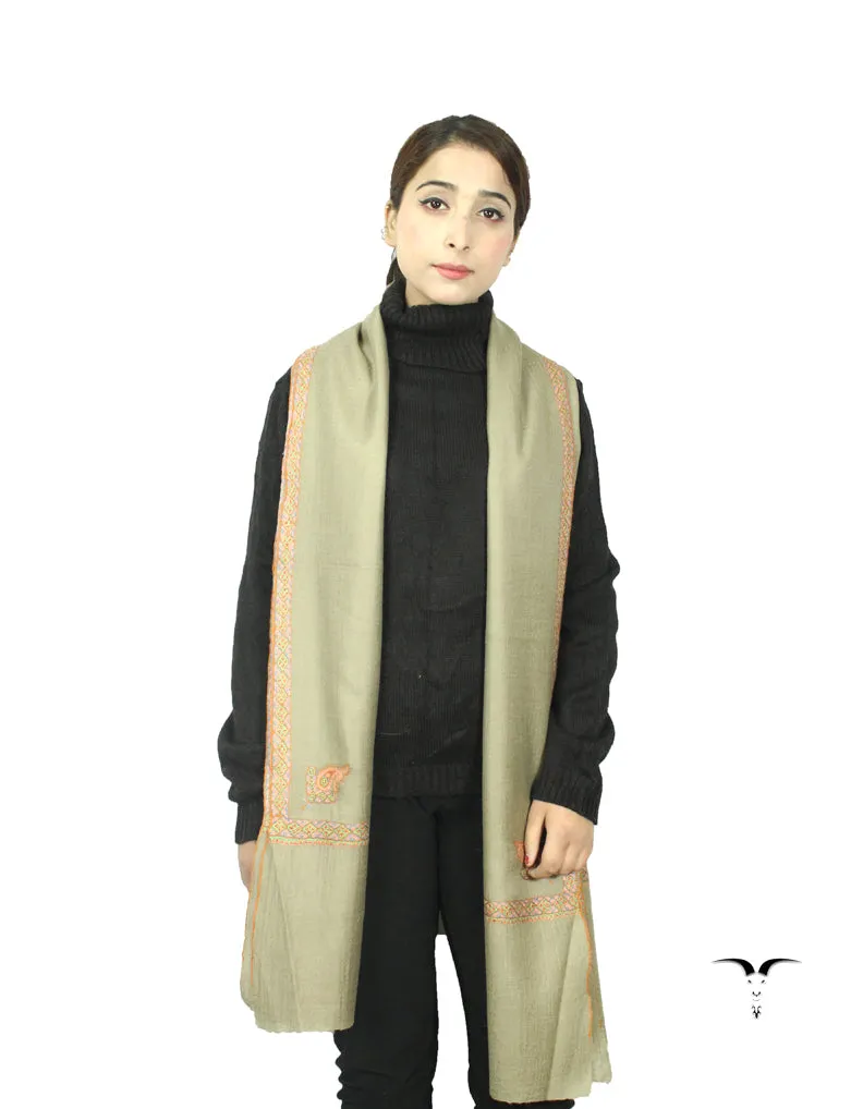 Natural Pashmina Shawl With Sozni Work 5776