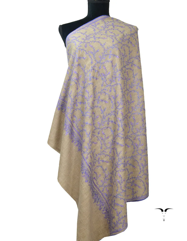 Natural Pashmina Shawl With Sozni Work 5822