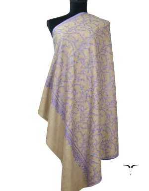 Natural Pashmina Shawl With Sozni Work 5822