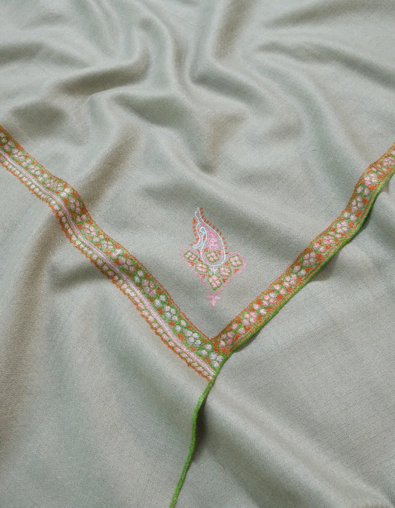 Natural Pashmina Shawl With Sozni Work 5837