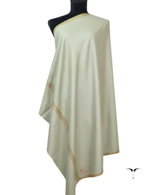 Natural Pashmina Shawl With Sozni Work 5837