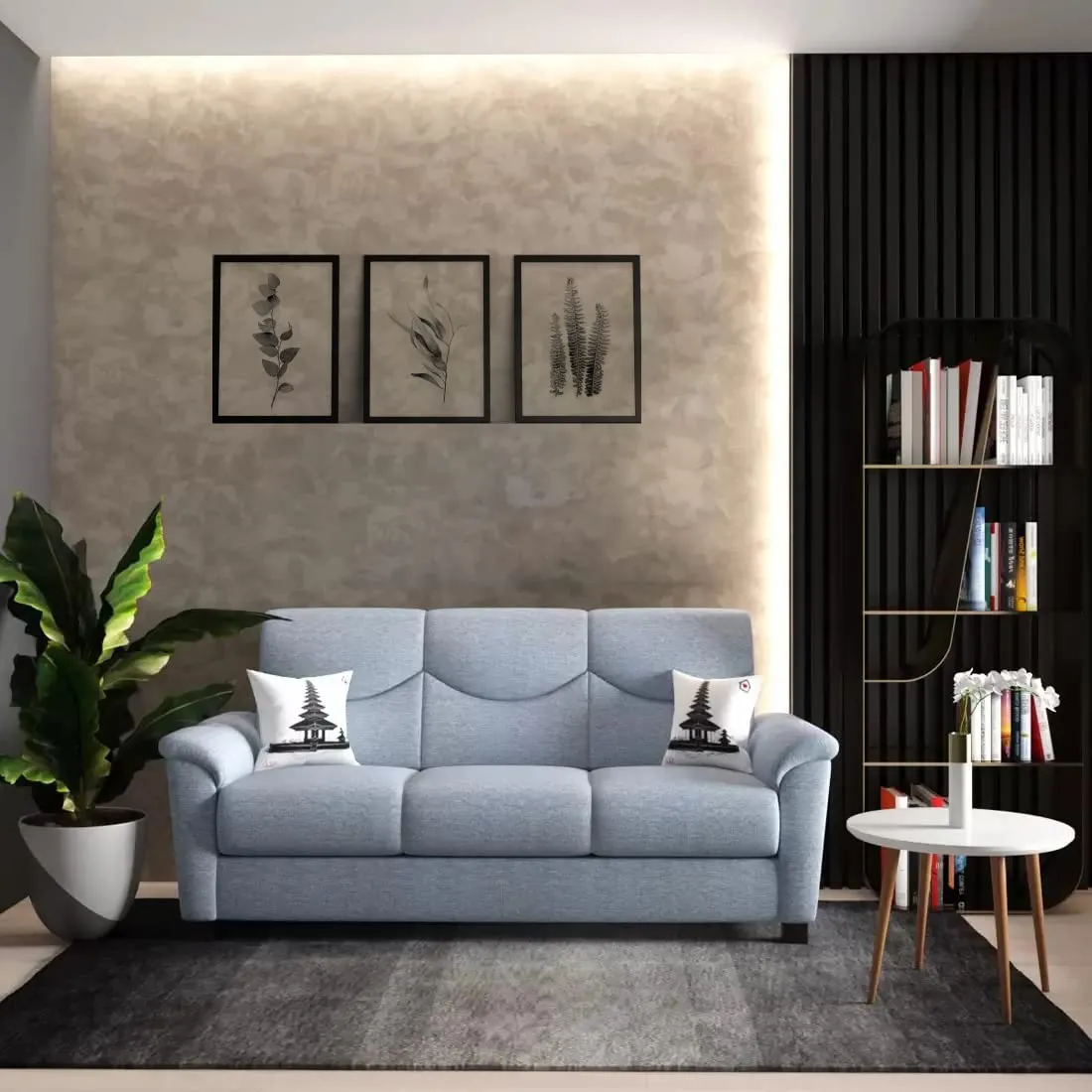 Nuevo 3 Seater Fabric Sofa for Living Room And Office