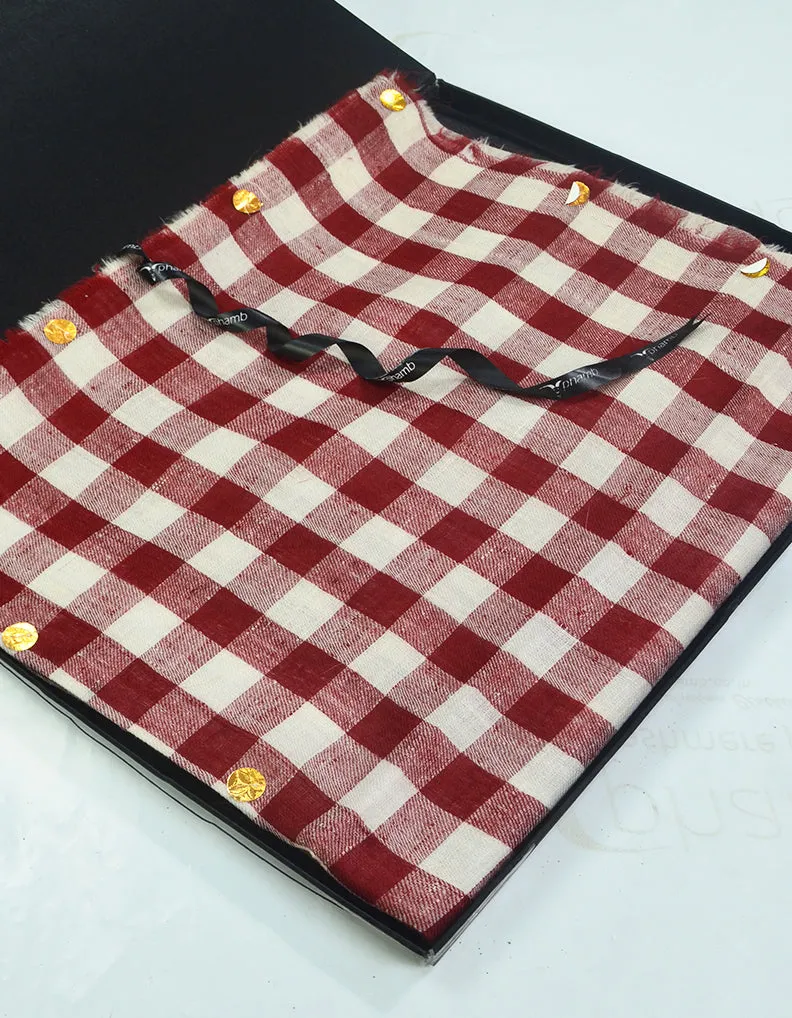 Pattern Mussar Maroon & White PR00002