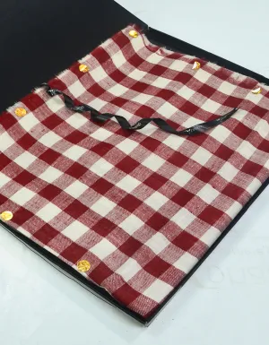 Pattern Mussar Maroon & White PR00002