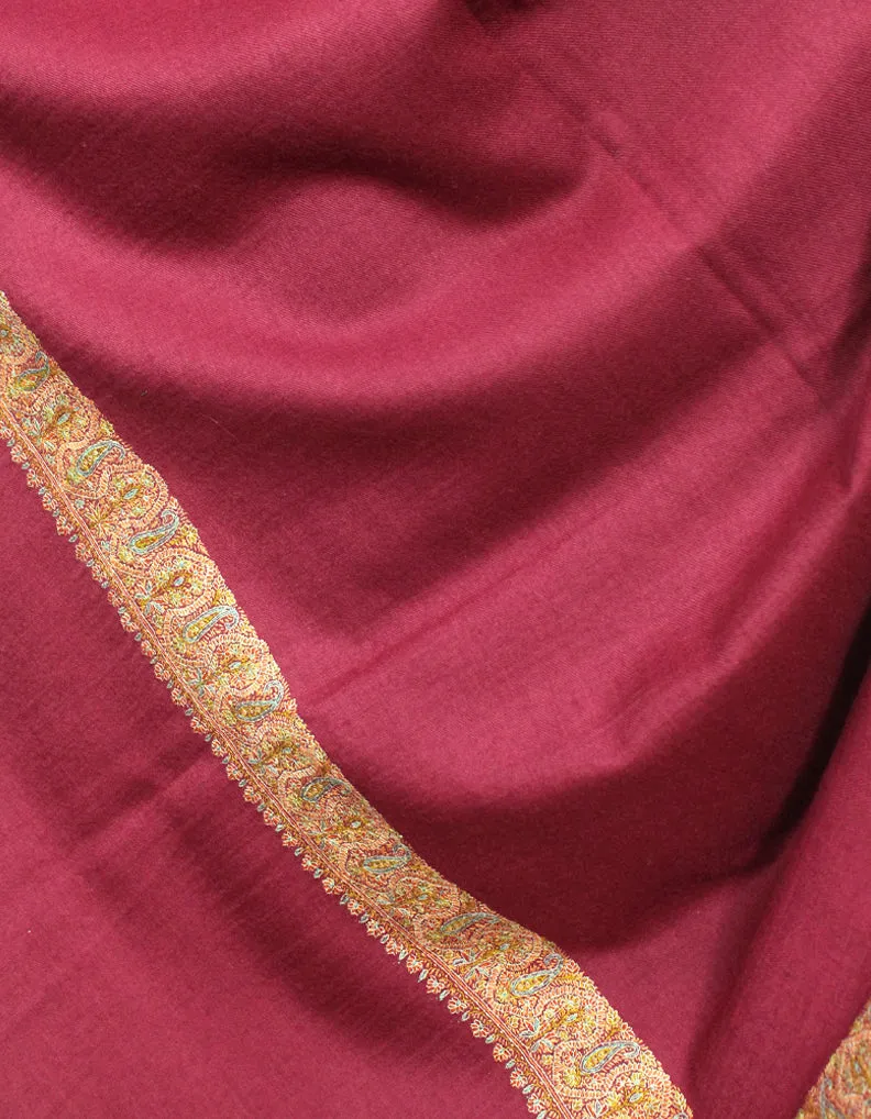 Pink Pashmina Shawl With Sozni Embroidery 5740